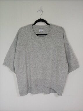 Song Of Style By Aimee Song Oversized Gray Knit Top Crewneck Short Sleeves Casua